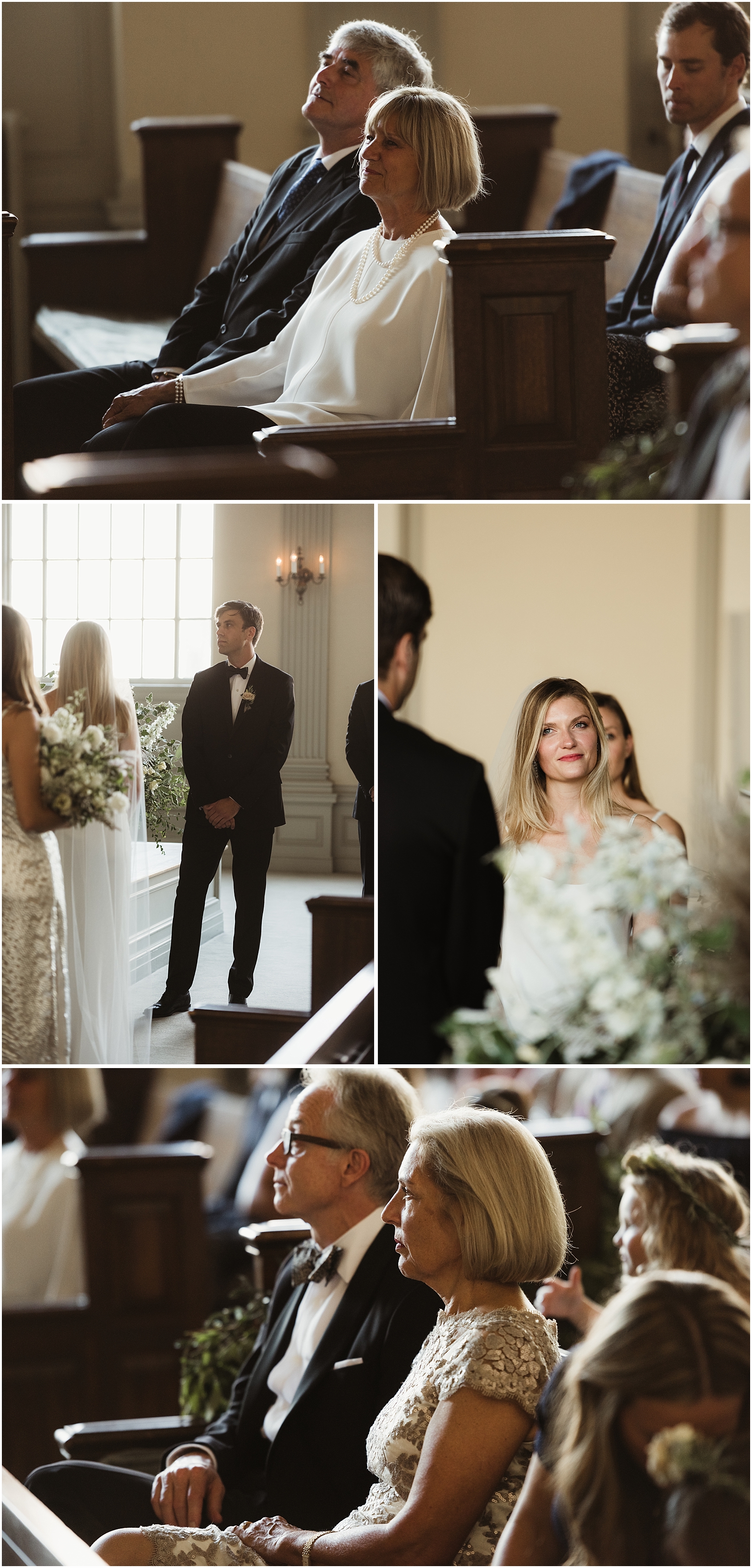 Gorgeous wedding ceremony at The First Unitarian Church in Portland Oregon full of greenery by Bramble Floral // Kate Ames Photography