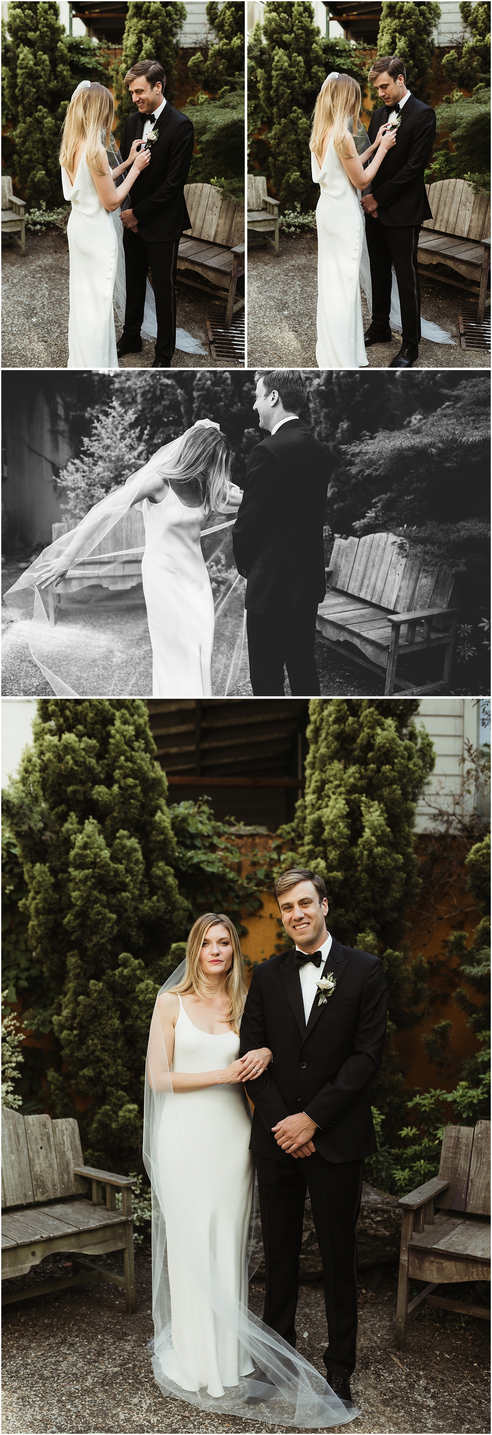 Elegant and modern wedding portraits in Downtown Portland, OR // Kate Ames Photography