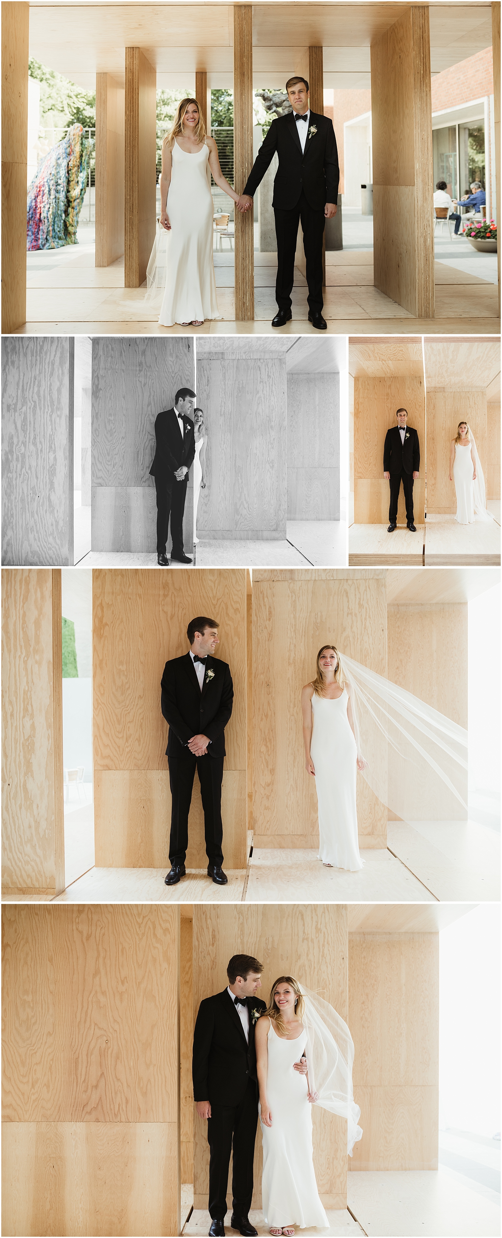 Modern wedding portraits at the Portland Art Museum // Kate Ames Photography