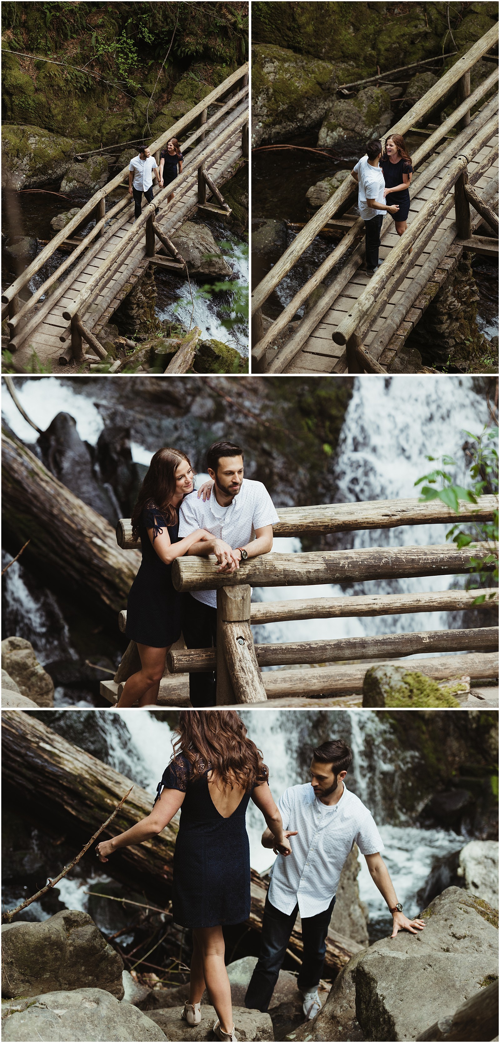 Waterfall engagement shoot in the Columbia River Gorge
