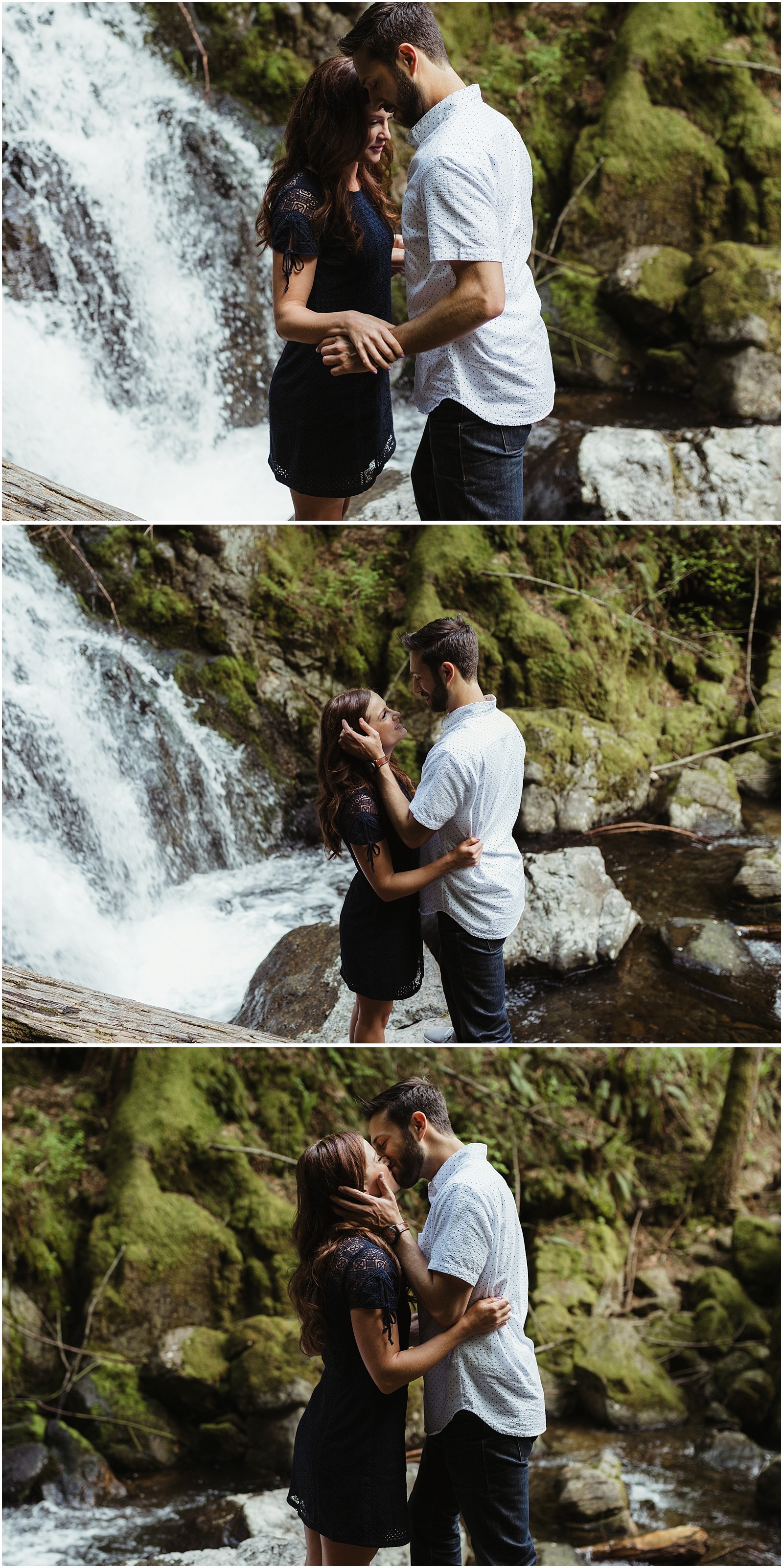 Waterfall engagement shoot in the Columbia River Gorge