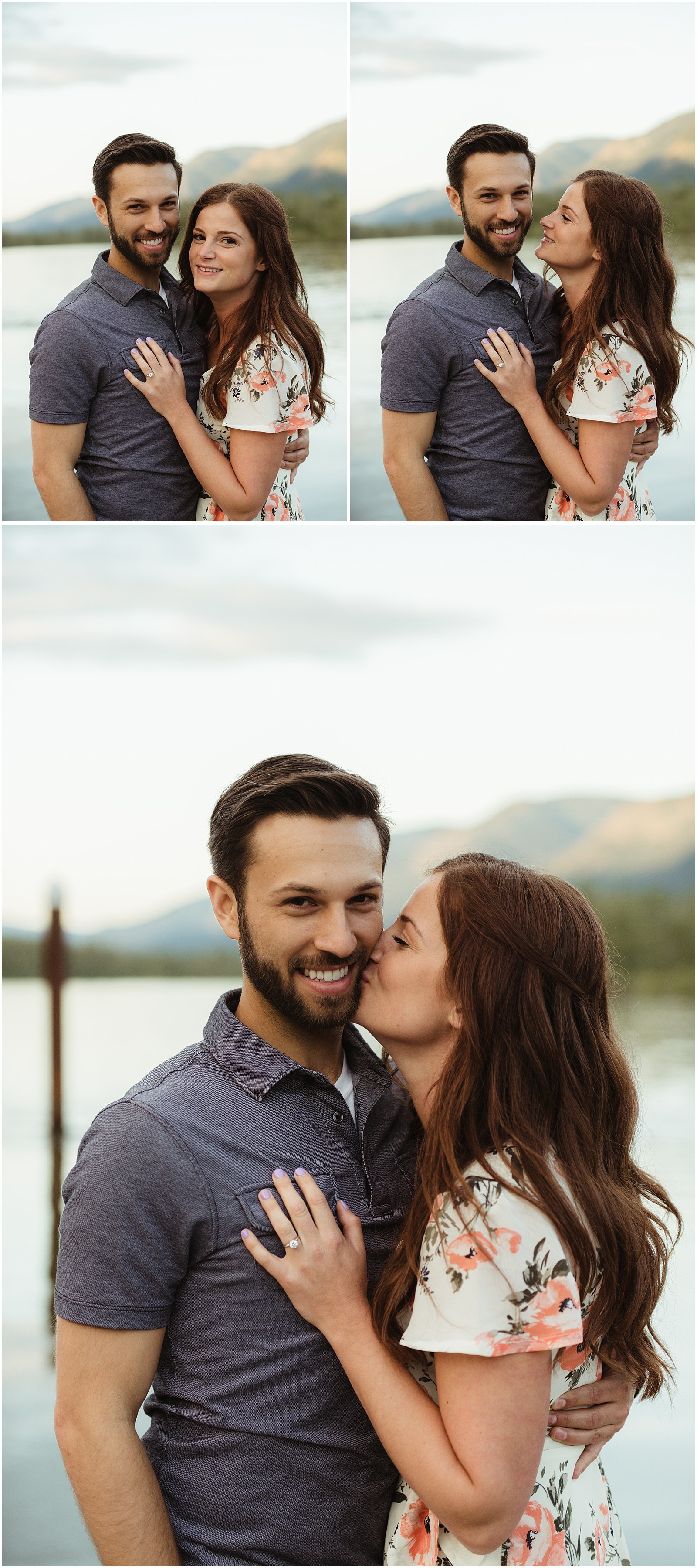 Romantic sunset engagement shoot in the Columbia River Gorge