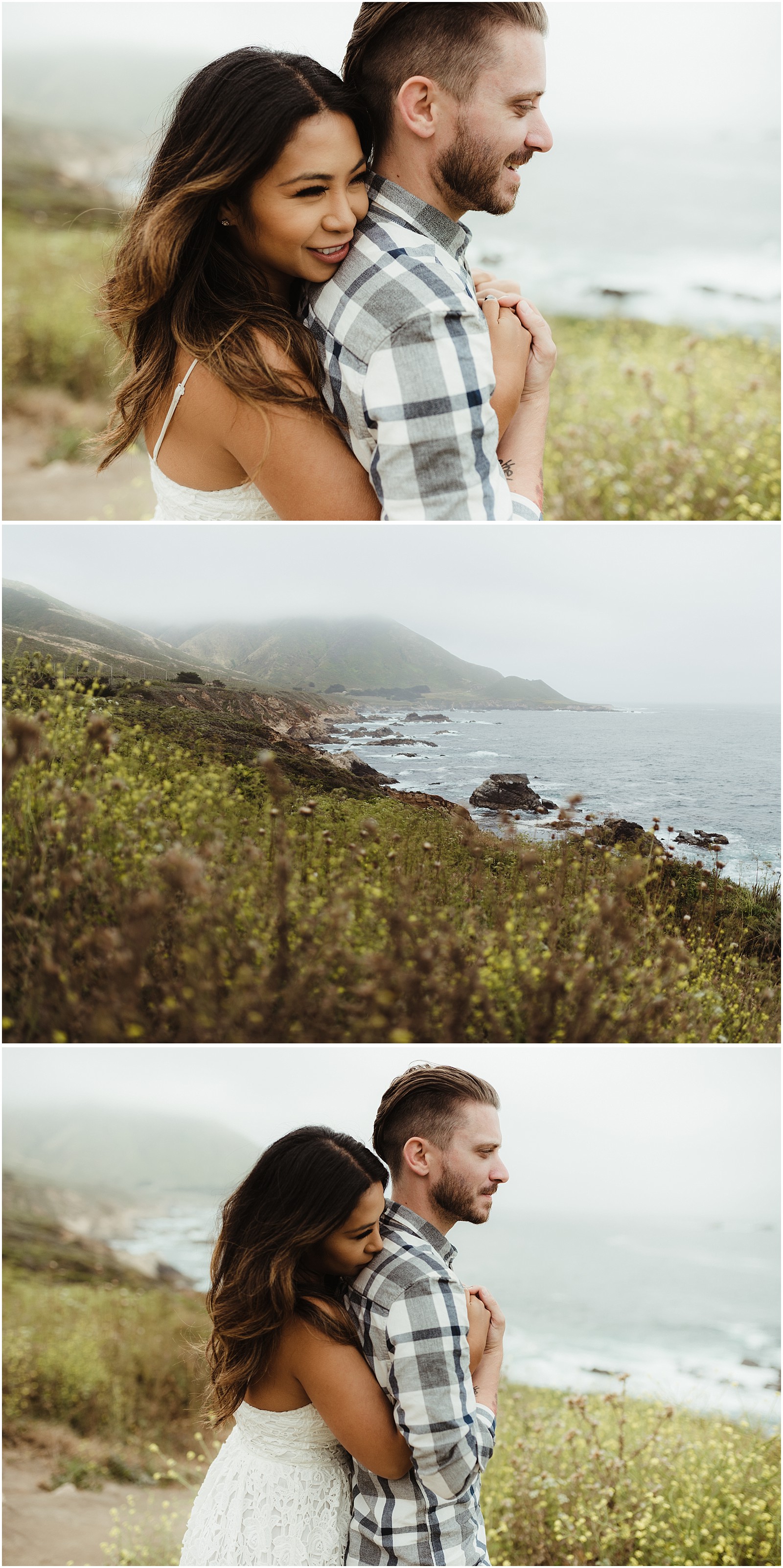 Big Sur Engagement Shoot with romance and lilies